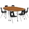 Flash Furniture Mobile 86" Oval Wave Oak Table Set-18" Chairs XU-GRP-18CH-A3060CON-60-OAK-T-A-CAS-GG - alternate 4